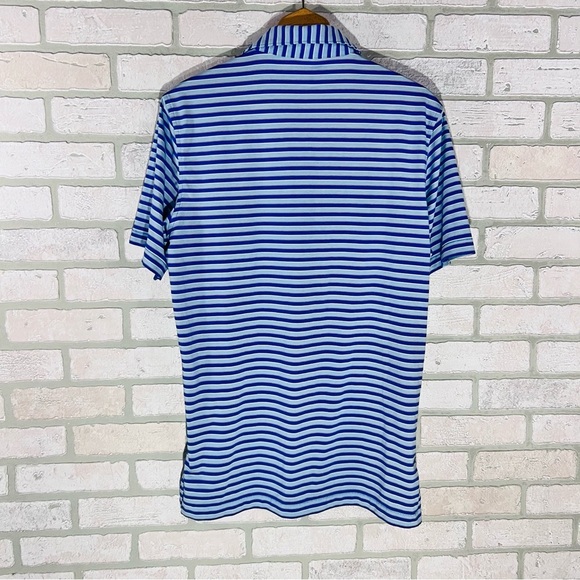 Peter Millar Summer Comfort Blue Striped Short Sleeve Polo Shirt Size S - Picture 3 of 7